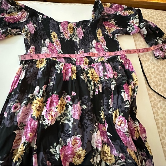torrid Floral Black Pink Floral Figure Flattering Billowy Skirt Challis Dress 2X - Picture 14 of 16